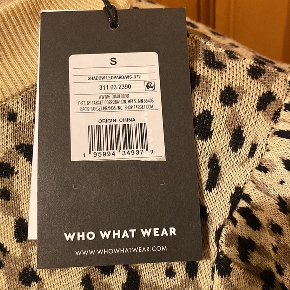 Who what wear leopard animal print mock neck sweater top size small NWT - Picture 6 of 8